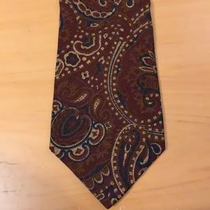 VINTAGE CLUBROOM SILK TIE ITALIAN BURGUNDY/NAVY